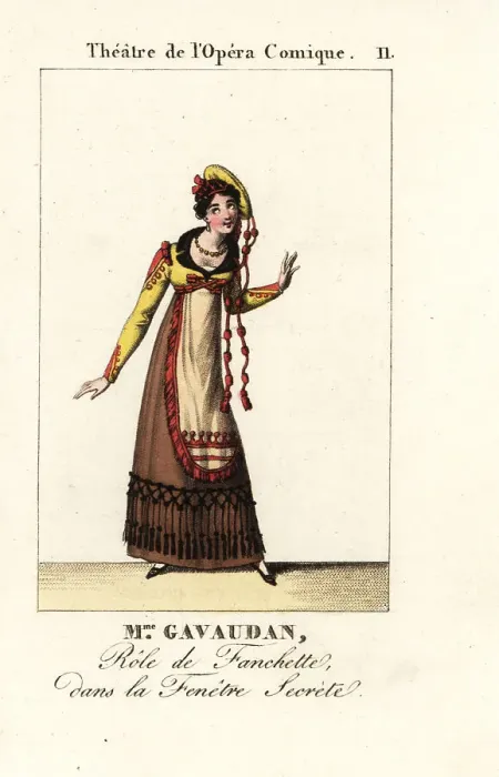 Framed Print : Mlle. Emilie Gavaudan in La Fenetre Secrete, 1818 Framed Print : Mlle. Emilie Gavaudan in La Fenetre Secrete, 1818