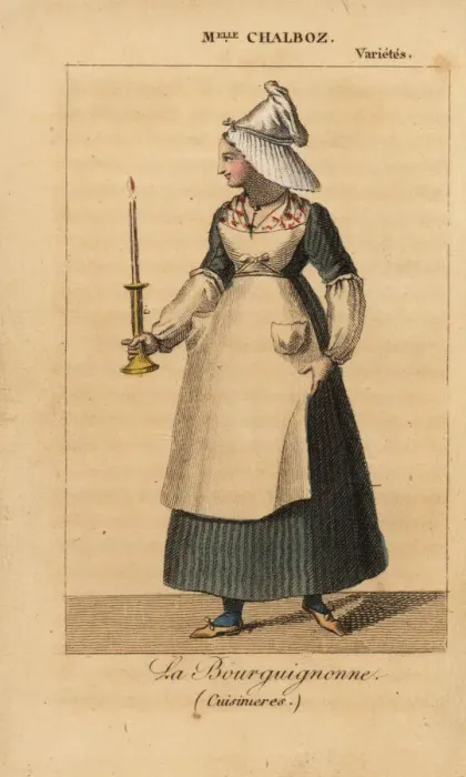Framed Print : Mlle Fanny Chalboz as La Bourguignonne in Cuisinieres Framed Print : Mlle Fanny Chalboz as La Bourguignonne in Cuisinieres