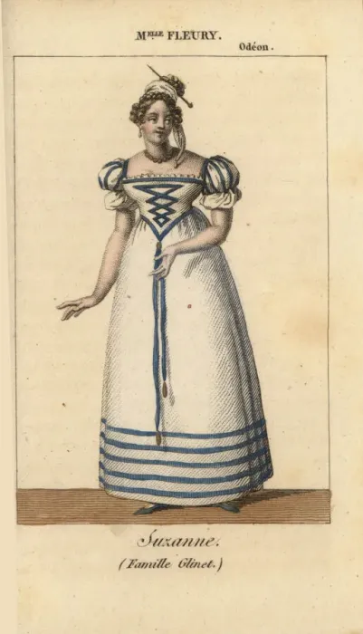 Framed Print : Mlle. Fleury as Suzanne in La Famille Glinet Framed Print : Mlle. Fleury as Suzanne in La Famille Glinet