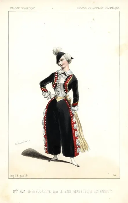 Framed Print : Mlle. Irma Aubry as Polkette in Le Mardi Gras