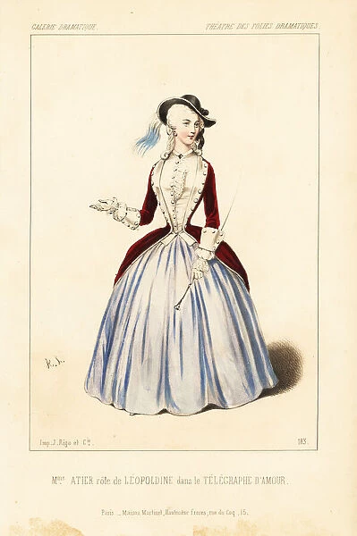 Mme. Atier as Leopoldine in Le Telegraphe D Amour, 1845