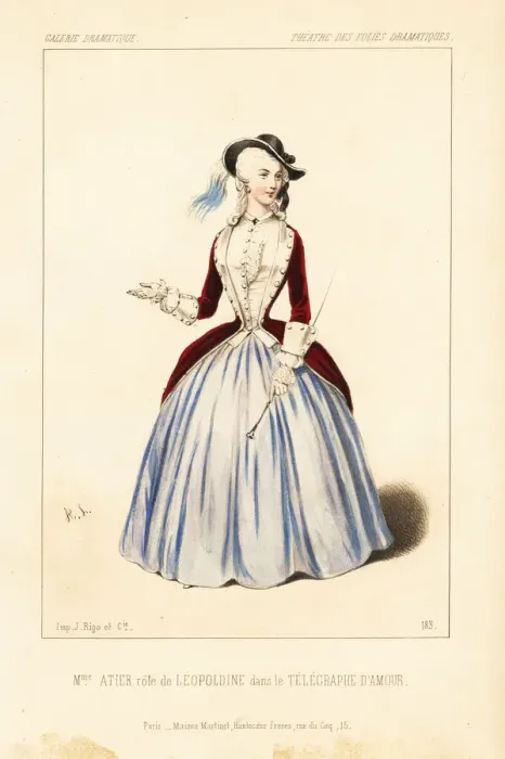Framed Print : Mme. Atier as Leopoldine in Le Telegraphe D Amour, 1845 Framed Print : Mme. Atier as Leopoldine in Le Telegraphe D Amour, 1845