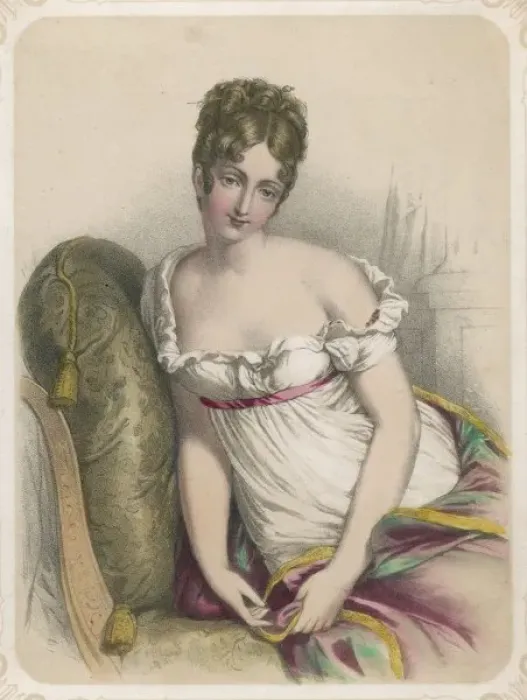 Framed Print : Mme Recamier / Champagne Framed Print : Mme Recamier / Champagne