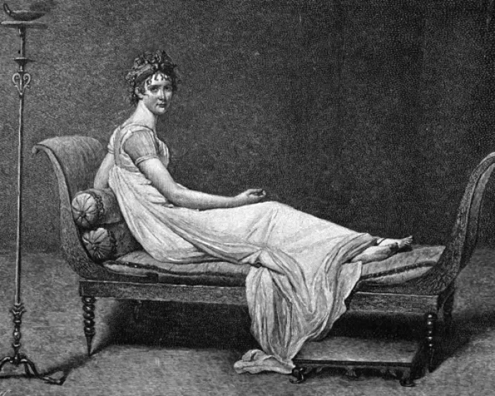 Framed Print : Mme Recamier, Reclining Framed Print : Mme Recamier, Reclining