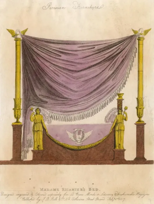 Framed Print : Mme Recamiers Bed Framed Print : Mme Recamiers Bed
