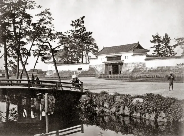 Framed Print : Moat and gateway, probably Tokyo, Japan, circa 1880s Framed Print : Moat and gateway, probably Tokyo, Japan, circa 1880s