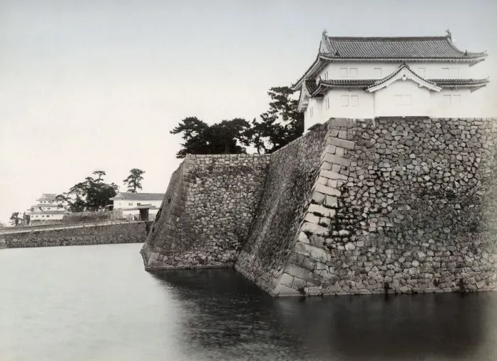 Framed Print : The moat, Osaka Castle, Japan, c. 1880 s Framed Print : The moat, Osaka Castle, Japan, c. 1880 s