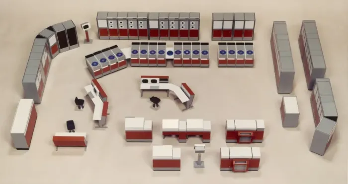 Framed Print : Model of a computer room layout Framed Print : Model of a computer room layout