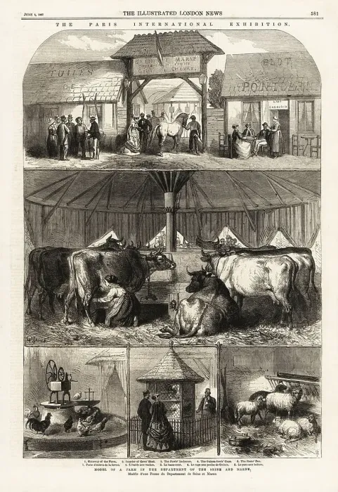 Framed Print : A model farm at the Paris Exposition, 1867 Framed Print : A model farm at the Paris Exposition, 1867