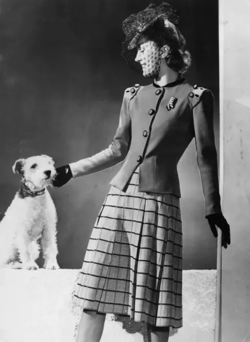 Framed Print : Model with Fox Terrier Framed Print : Model with Fox Terrier