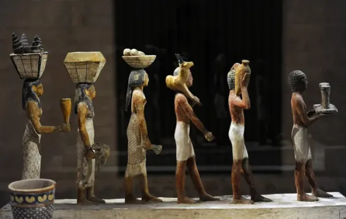Framed Print : Model of a group of offering bearers. Egypt Framed Print : Model of a group of offering bearers. Egypt
