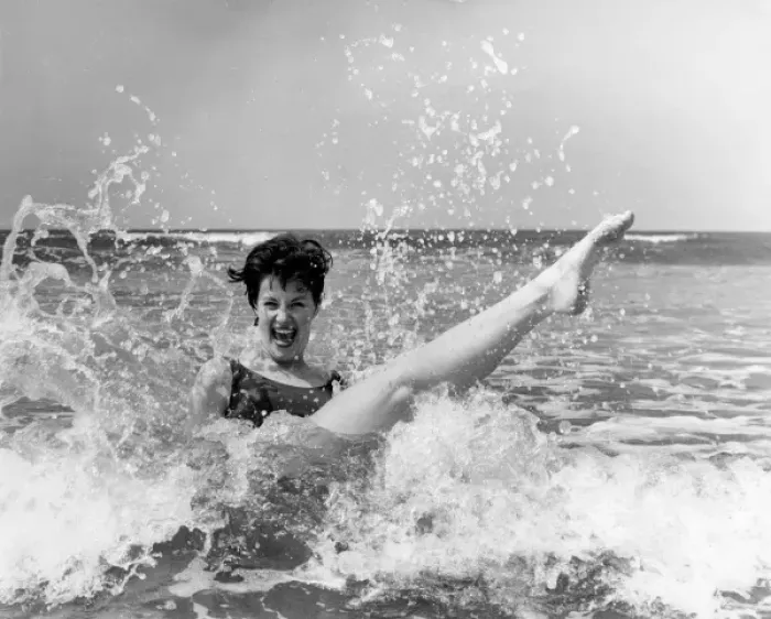Framed Print : Model messing about in the surf Framed Print : Model messing about in the surf