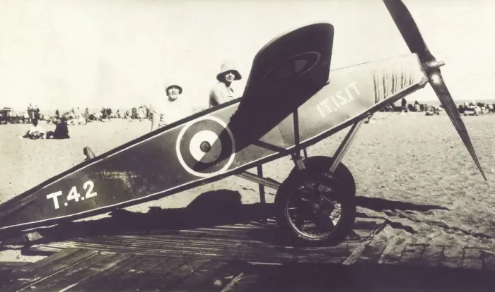 Framed Print : Model RAF aircraft on the beach - Southern England Framed Print : Model RAF aircraft on the beach - Southern England