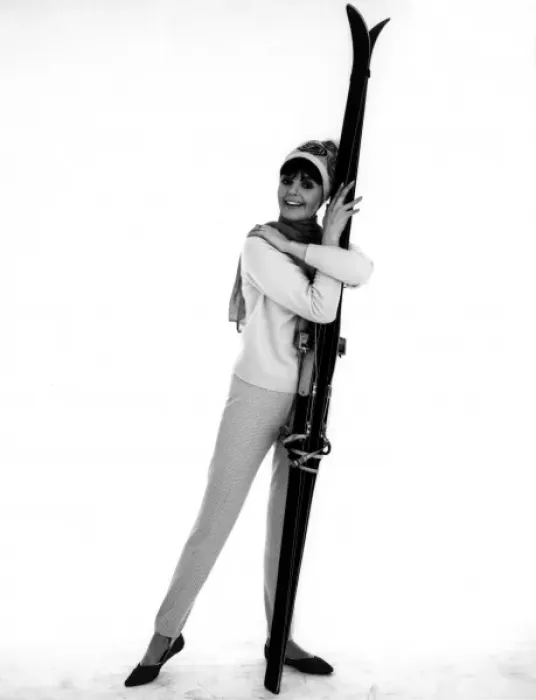 Framed Print : Model with Skis Framed Print : Model with Skis