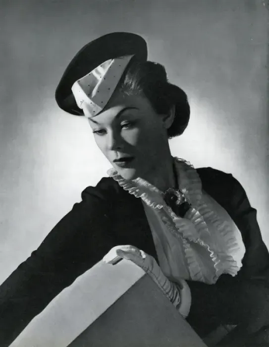 Framed Print : Model wearing Agnes hat 1937 Framed Print : Model wearing Agnes hat 1937