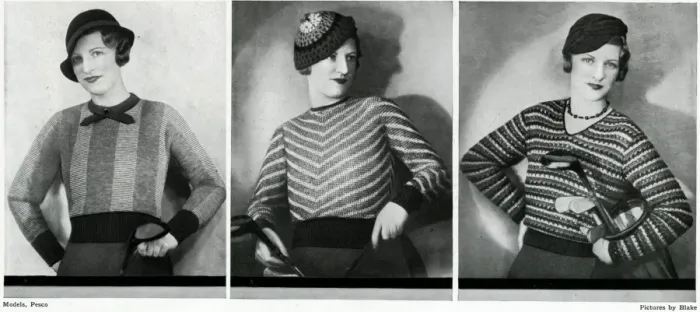 Framed Print : Model wearing fashionable stripes 1933 Framed Print : Model wearing fashionable stripes 1933