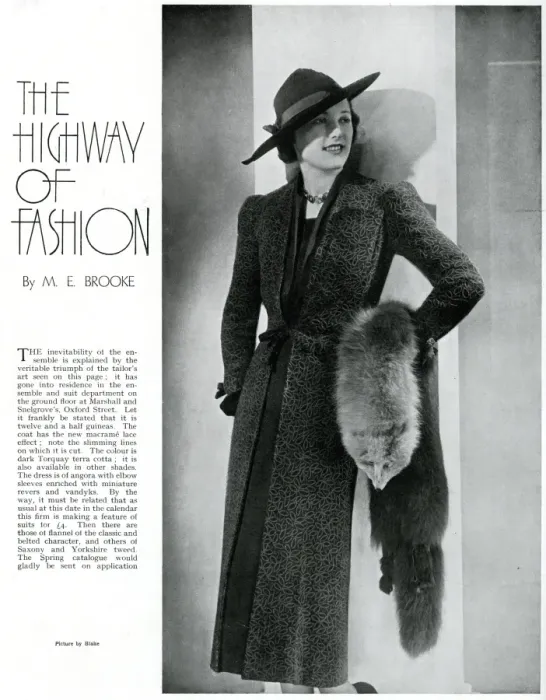 Framed Print : Model wearing a full length coat 1937 Framed Print : Model wearing a full length coat 1937