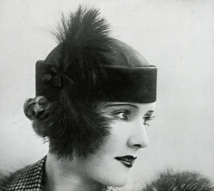 Framed Print : Model wearing a version of the fex 1933 Framed Print : Model wearing a version of the fex 1933