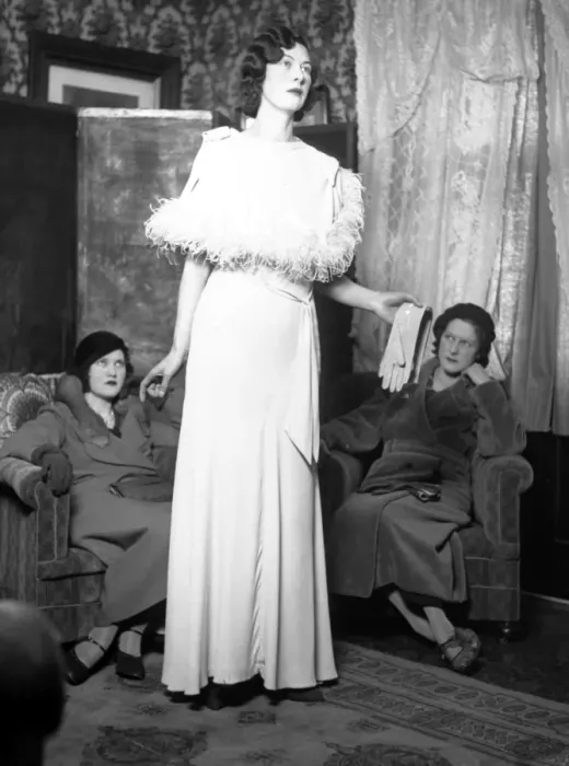 Framed Print : Modelling Gown 1930S Framed Print : Modelling Gown 1930S