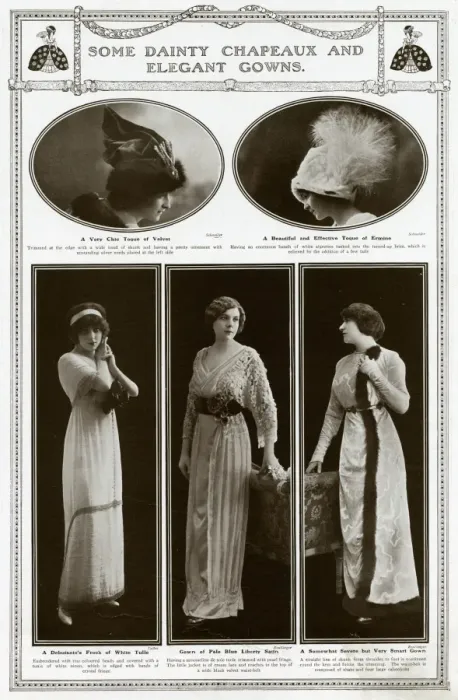 Framed Print : Models wearing elegant gowns 1912 Framed Print : Models wearing elegant gowns 1912