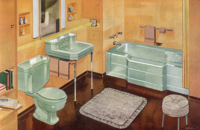 Framed Print : Modern Bathroom Date: 1950