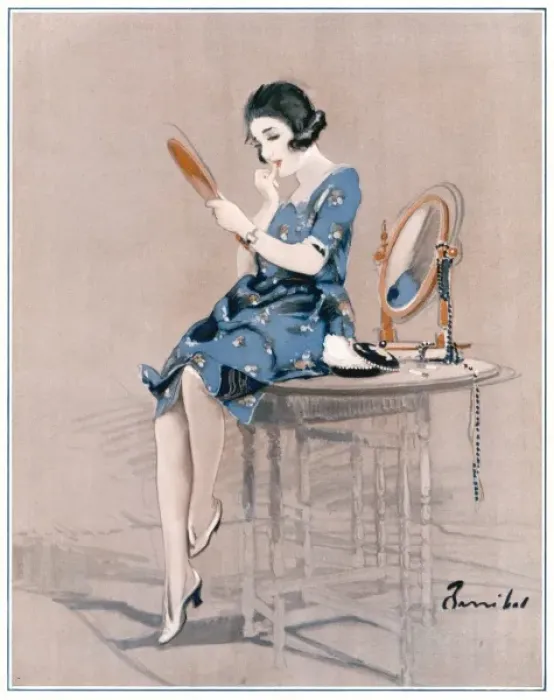 Framed Print : Modern Girl Makes Up Framed Print : Modern Girl Makes Up