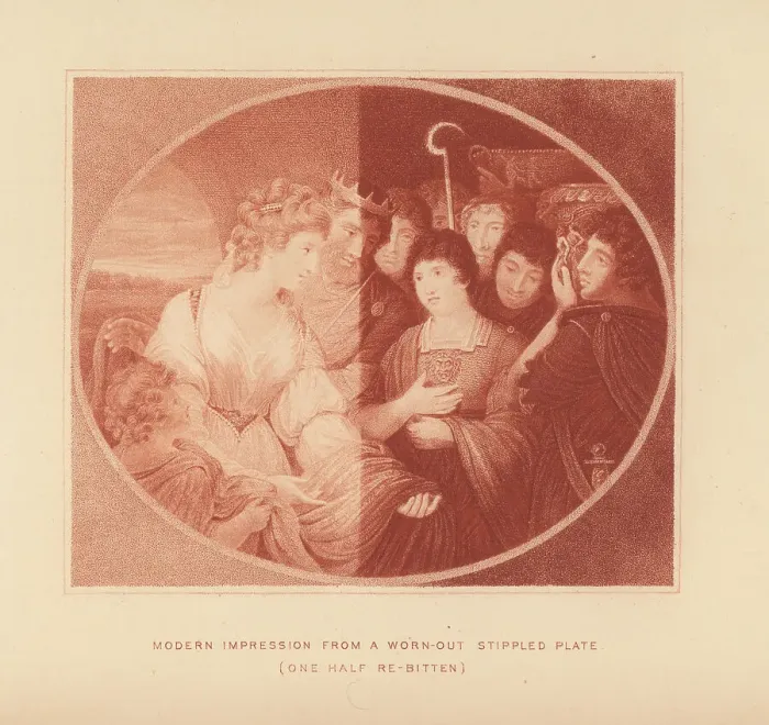 Framed Print : Modern impression from a worn-out stippled plate Framed Print : Modern impression from a worn-out stippled plate