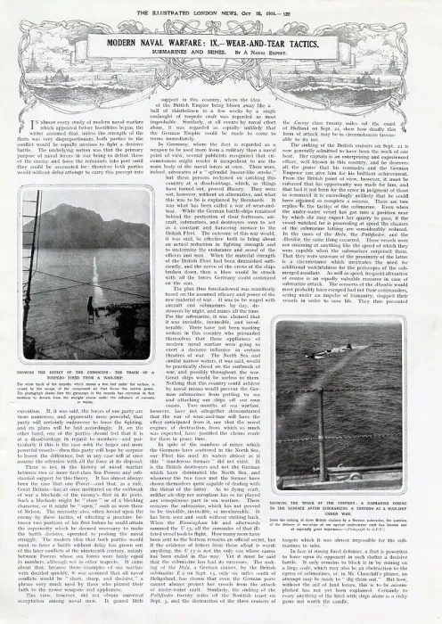 Framed Print : Modern Naval Warfare. Page from The Illustrated London News, 10th October 1914. Date: 1914 Framed Print : Modern Naval Warfare. Page from The Illustrated London News, 10th October 1914. Date: 1914