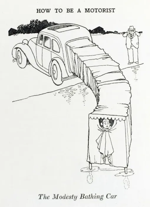 Framed Print : Modesty bathing car / W H Robinson Framed Print : Modesty bathing car / W H Robinson