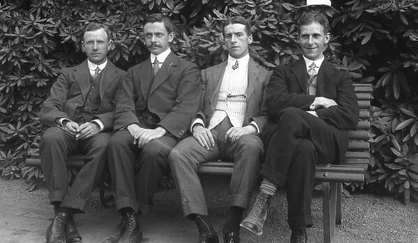 Moffat Hydro grounds - four men on a bench