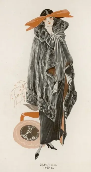Framed Print : Mole Fur Cloak 1922 Framed Print : Mole Fur Cloak 1922