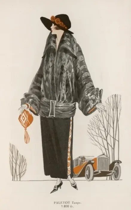Framed Print : Mole Fur Short Coat 1922 Framed Print : Mole Fur Short Coat 1922