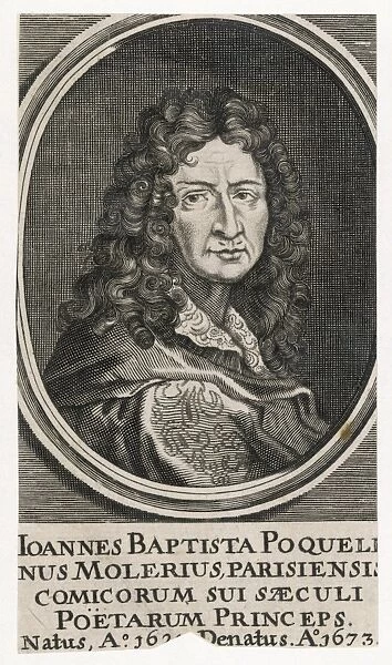 Moliere (Engraving). JEAN-BAPTISTE MOLIERE French playwright