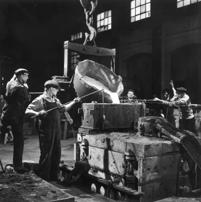 Framed Print : Molten metal poured into a mould Framed Print : Molten metal poured into a mould