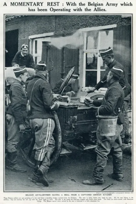 Framed Print : A momentary rest with Belgian artillerymen 1914 Framed Print : A momentary rest with Belgian artillerymen 1914