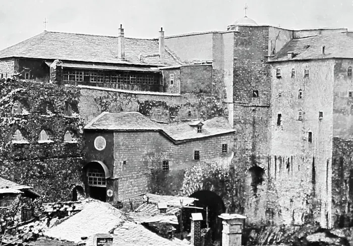 Framed Print : Monastery of Simopetra, Mount Athos, Greece, early 1900s Framed Print : Monastery of Simopetra, Mount Athos, Greece, early 1900s