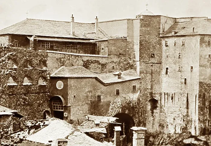 Framed Print : Monastery of Simopetra, Mount Athos, Greece, early 1900s Framed Print : Monastery of Simopetra, Mount Athos, Greece, early 1900s