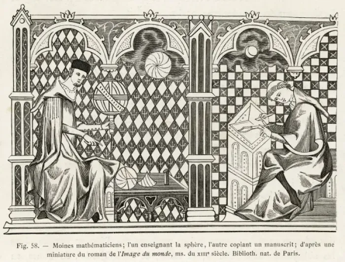 Framed Print : Monk Mathematicians Framed Print : Monk Mathematicians