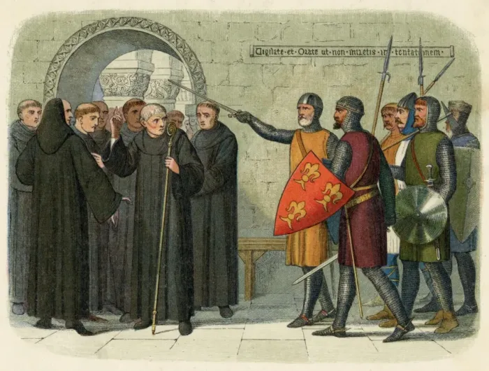Framed Print : Monks Expelled / 1207 Framed Print : Monks Expelled / 1207