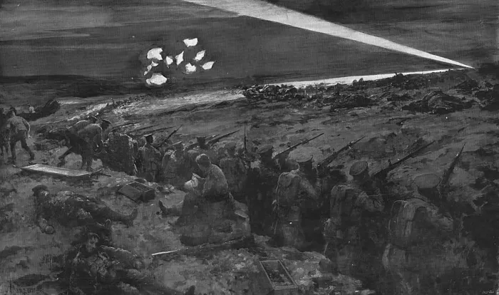 Framed Print : Mons 1914. Nighttime on the battlefield at Mons on 23 August Framed Print : Mons 1914. Nighttime on the battlefield at Mons on 23 August