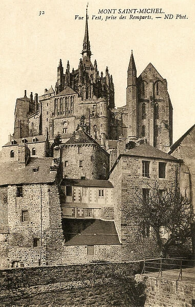 Mont-St-Michel, France - Abbey ramparts