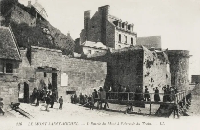Framed Print : Mont St Michel, France - Entrance by Train terminus Framed Print : Mont St Michel, France - Entrance by Train terminus