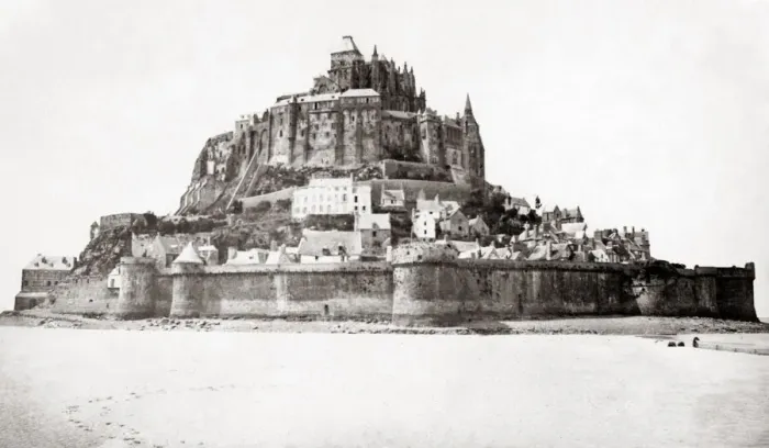 Framed Print : Mont St. Michel, Normandy, France, c. 1870 s Framed Print : Mont St. Michel, Normandy, France, c. 1870 s