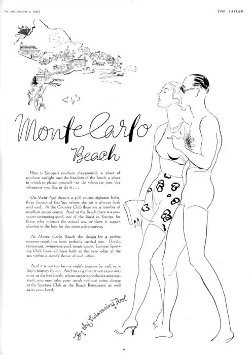 Framed Print : Monte Carlo advertisement, 1935 Framed Print : Monte Carlo advertisement, 1935
