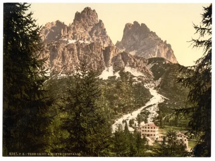 Framed Print : Monte Cristallo with Tre Croci, Tyrol, Austro-Hungary Framed Print : Monte Cristallo with Tre Croci, Tyrol, Austro-Hungary