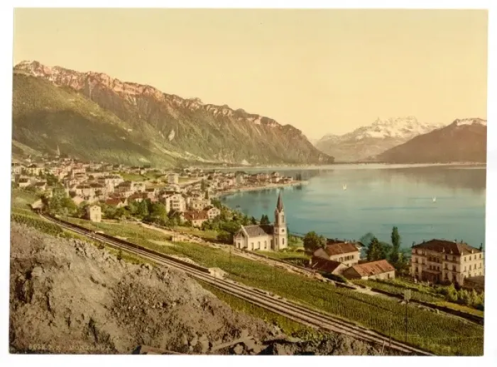 Framed Print : Montreux, general view, Geneva Lake, Switzerland Framed Print : Montreux, general view, Geneva Lake, Switzerland