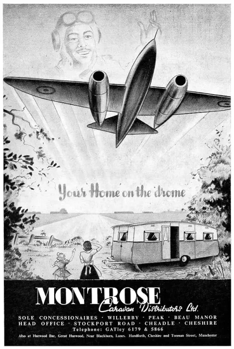 Framed Print : Montrose Caravans 1952. Your Home On The Drome