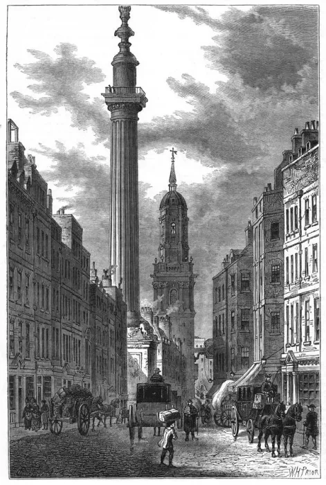 Framed Print : Monument & Church of St Magnus Framed Print : Monument & Church of St Magnus