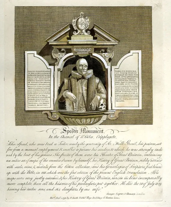 Framed Print : Monument of John Speed, In The Chancel of St Giles ? Framed Print : Monument of John Speed, In The Chancel of St Giles ?