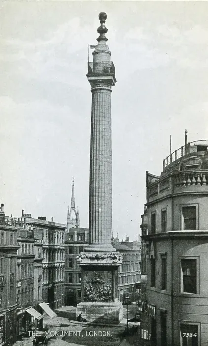 Framed Print : The Monument, London - Valentine's postcard, photo 1887 Framed Print : The Monument, London - Valentine's postcard, photo 1887